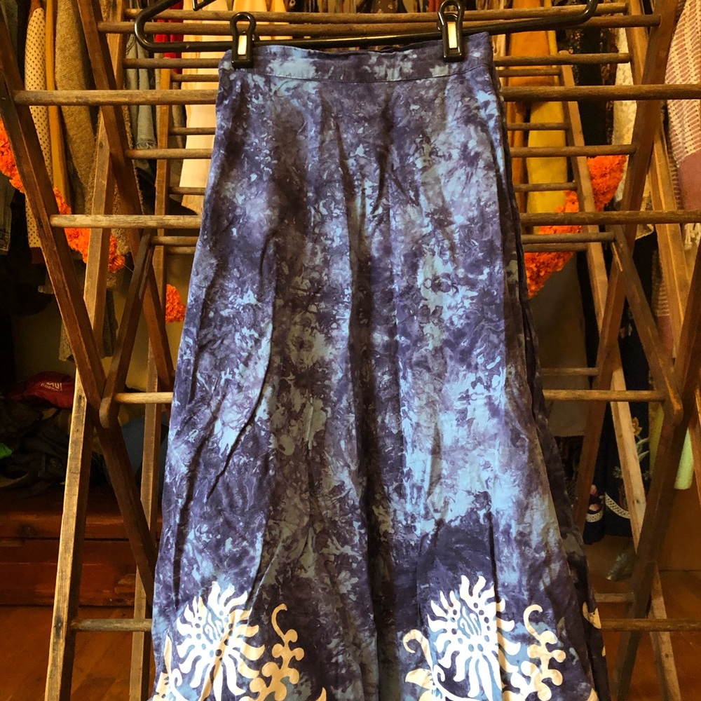 indigo wrap skirt